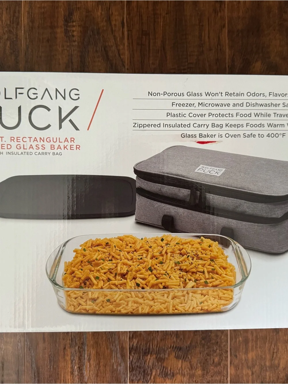 Wolfgang Puck 3.6-Qt Rectangular Covered Glass Baker - Clear